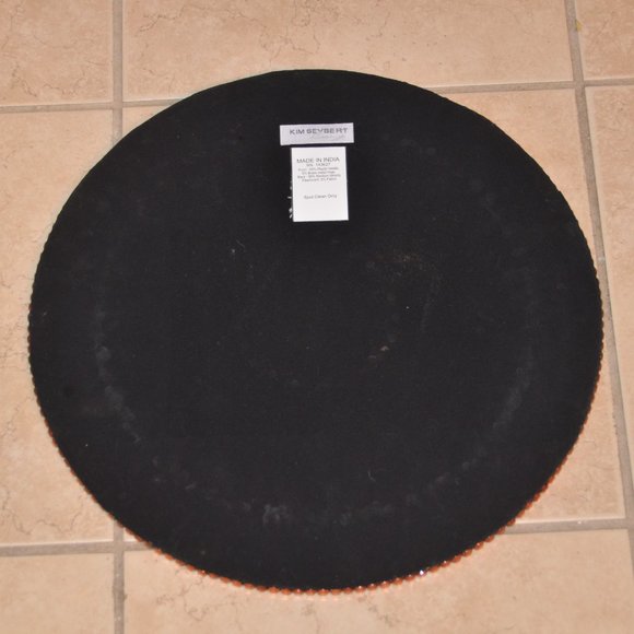 KIM SEYBERT HOLIDAY FALL BROWN GOLD CRYSTAL BEADED PLACEMAT CHARGER CENTERPIECE - Picture 7 of 10